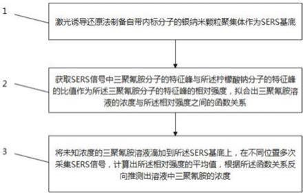 一种基于表面增强拉曼光谱内标分析的三聚氰胺定量检测方法