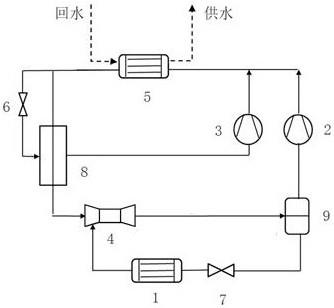 带喷射器的平行压缩跨临界CO2空气源热泵供暖系统