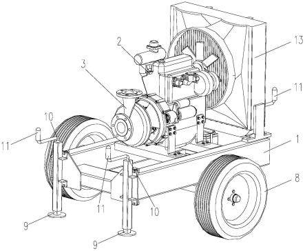 卷盘喷灌机多缸机离心泵机组的制作方法
