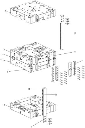 一种叠层模具双向方形同步定位机构的制作方法