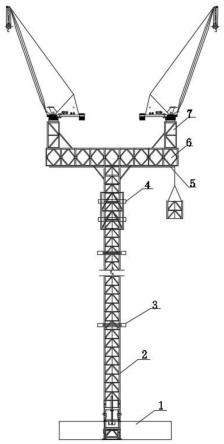 一种单标准节双塔机支撑体系及其施工和运行方法与流程