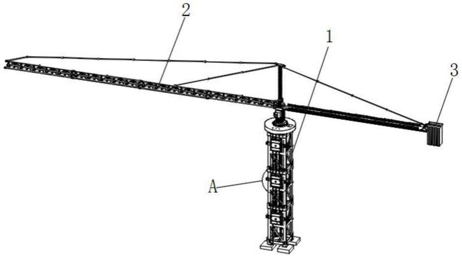 具有核心筒的钢框架外侧塔吊连接固定系统及其固定方法与流程