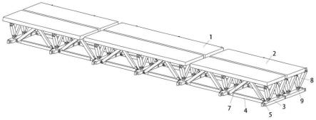 模数式铰接预制拼装桁架组合梁结构