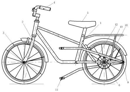 自行车构造图示意图图片