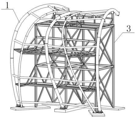 50米跨度弧形钢结构图图片