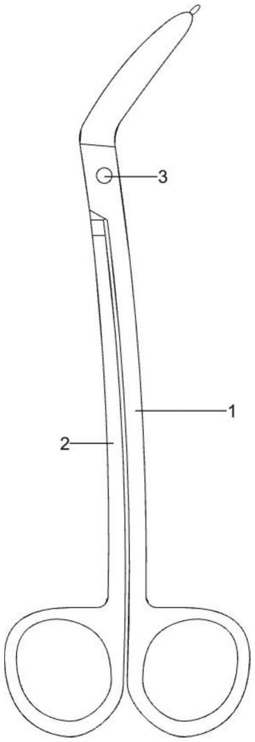 一种针对硬膜三叶草缝合法的弧形剪的制作方法