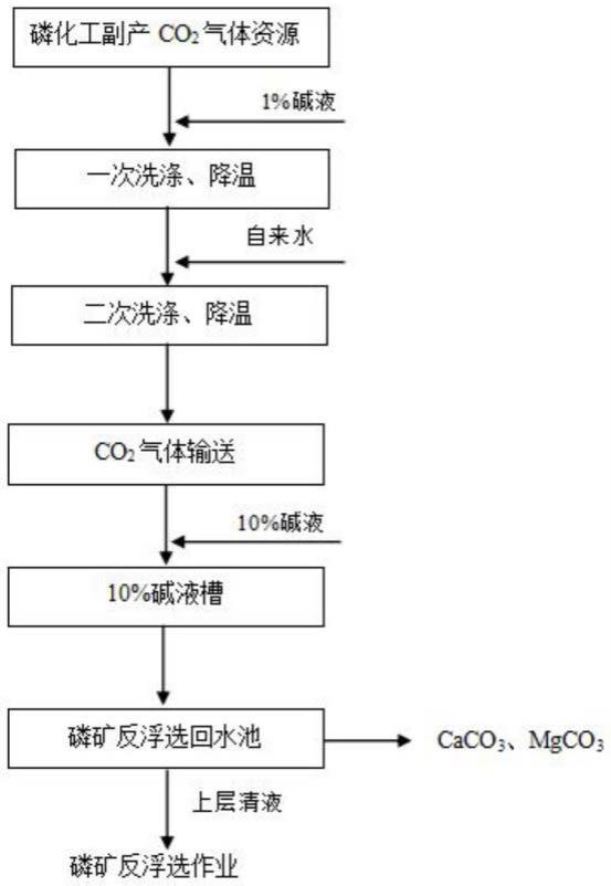 一种磷化工副产CO2尾气用于磷矿反浮选的耦合技术的制作方法
