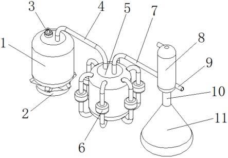 水蒸气蒸馏装置图手绘图片