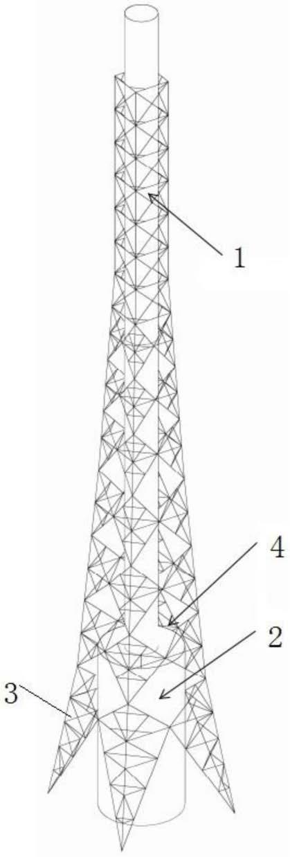 一种与脱硫吸收塔合并布置的塔架式单管钢烟囱的制作方法