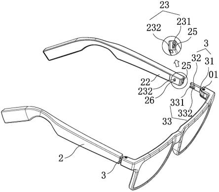 眼镜镜脚快速拆装结构的制作方法