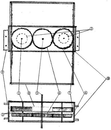 单项旋转装置并列齿轮两头传动轴里外拨动往复旋转器的制作方法
