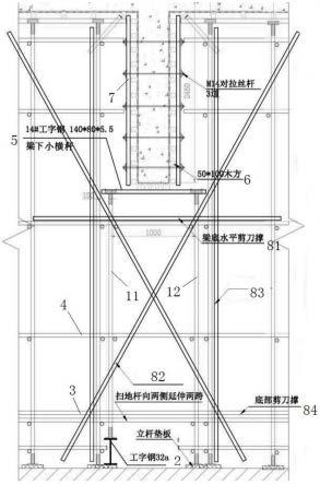 地铁上盖建筑超大梁模板支撑体系及施工方法与流程