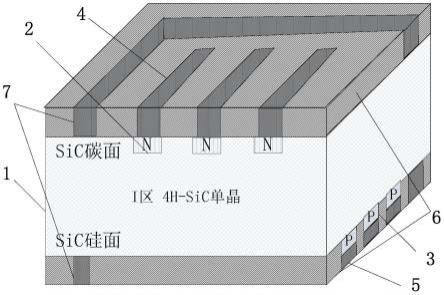 一种双面碳化硅PIN结构微条辐射探测器及其制备方法