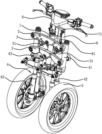 倒三轮前悬挂结构图图片