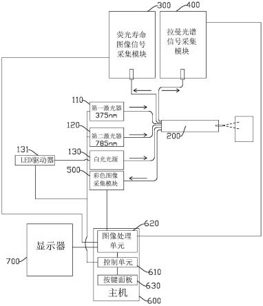 基于荧光寿命和拉曼光谱成像的甲状腺手术内镜装置