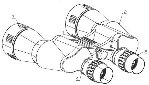 一种单铰链中轴调焦防水型双筒望远镜的制作方法