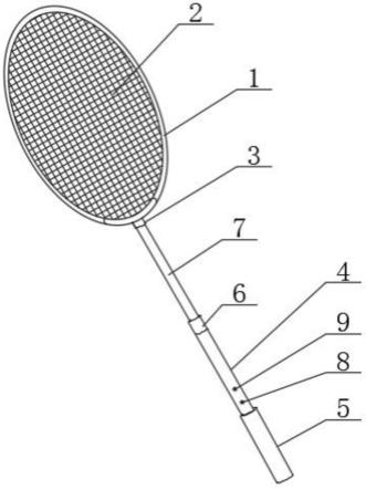 一种伸缩可调的羽毛球教学用球拍结构