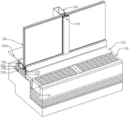 一种设置明排水沟的框架式玻璃幕墙构造系统的制作方法
