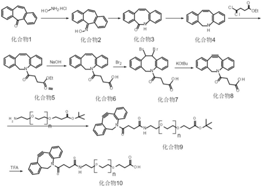一种DBCO修饰的聚乙二醇链接剂及其合成方法与流程