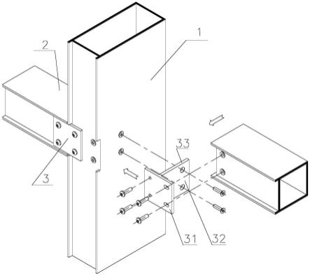 一种钢横梁立柱连接结构的制作方法