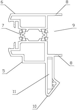 一种把手一体化加强推拉边扇型材的制作方法