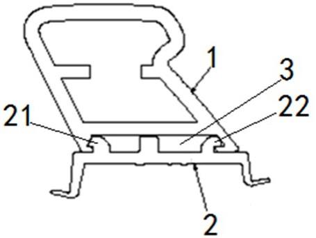 一种车顶行李架上胶垫与型材的卡扣结构的制作方法