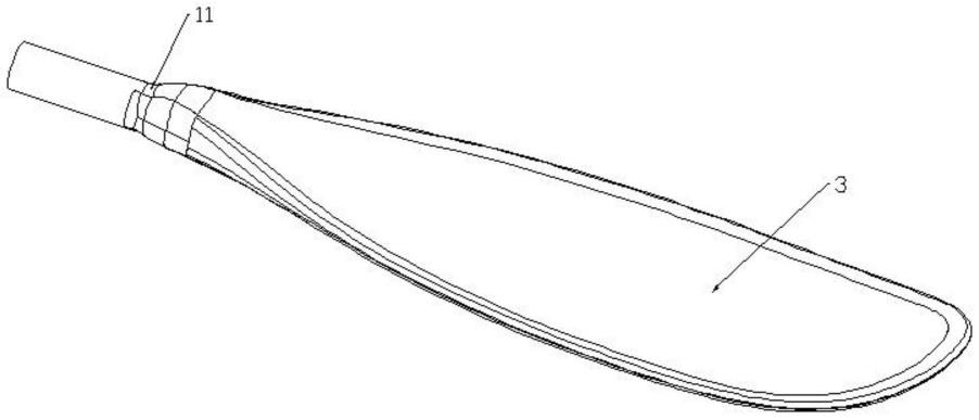 皮艇球专用勺型划桨的制作方法