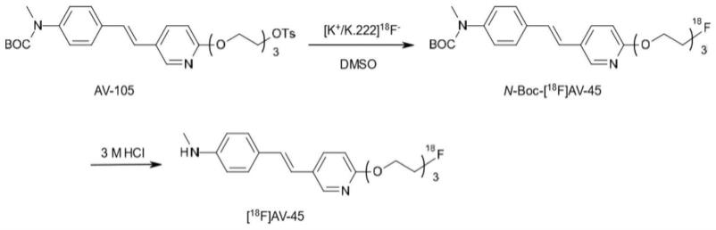 一种甲基苯胺类Aβ蛋白显像剂的双柱合成方法