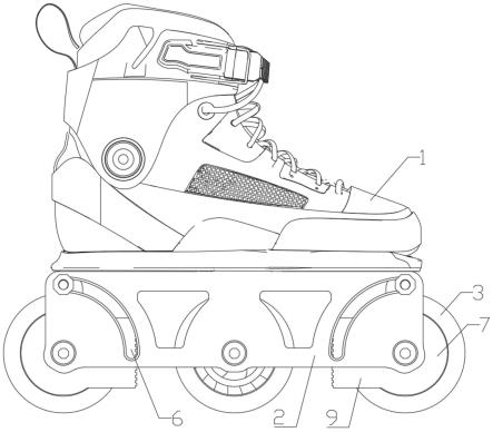 轮滑鞋素描图片