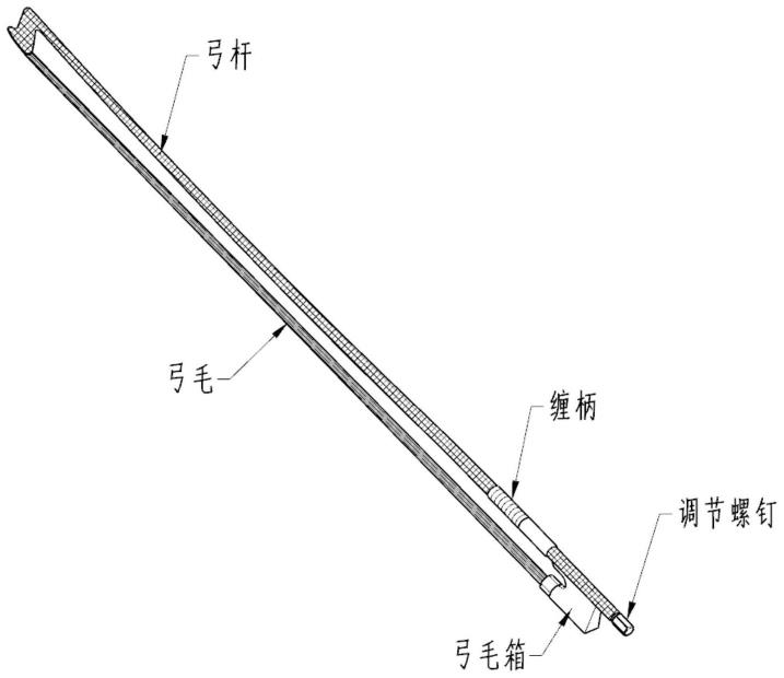 一种陶瓷复合材料琴弓弓杆、制备方法及应用