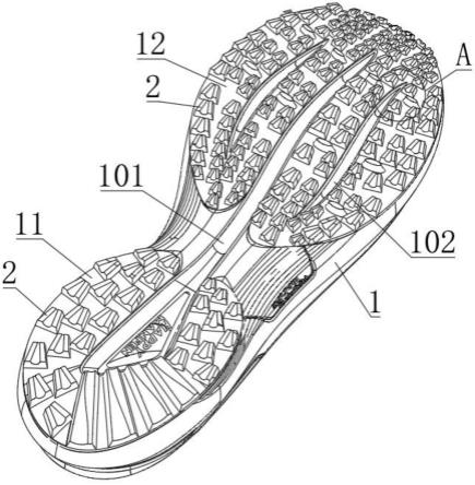 一种鞋钉多形式排列的鞋底的制作方法