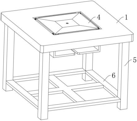 现有的铁制瓷砖正方形瓦斯桌是在桌子上开个洞,用于使用瓦斯灶,用户在