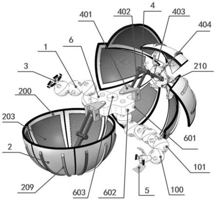 一种变构型球臂一体化球形机器人