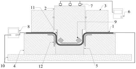 电磁超声辅助纤维金属层板冲压变形方法