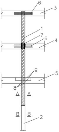 一种采用预制型钢混凝土方桩作立柱的支撑结构及其施工方法与流程