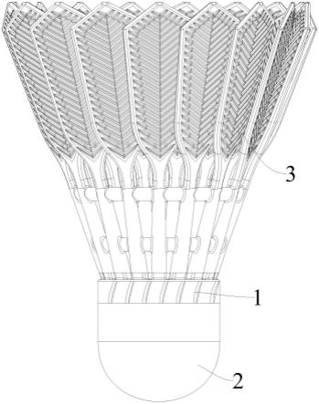 一种羽毛球球头的导风纹路的制作方法