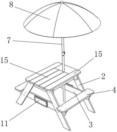 一种遮阳型单人野餐桌的制作方法