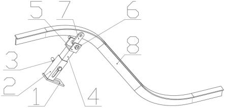 一种T型导轨弯曲处可调节角度的连接装置的制作方法