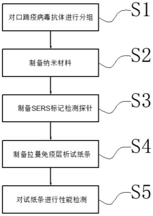 表面增强拉曼散射结合免疫层析技术检测口蹄疫病毒方法