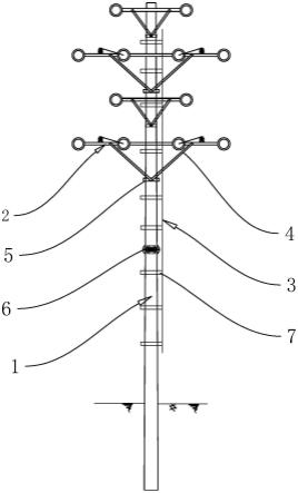一种四回路10kV架空线路的无拉线杆塔的制作方法