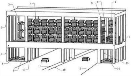 横跨道路空中钢构层级堆垛车库、存取车及过道路方法与流程