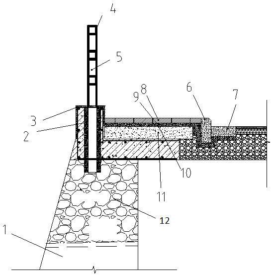 一种毛石挡墙防撞栏杆结构及施工方法与流程
