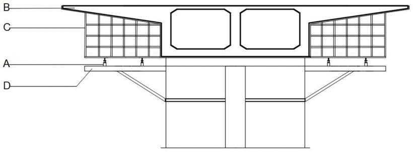 一种现浇箱梁0号块用可调节高度的支架