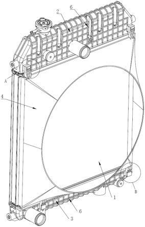 一种散热器上护风罩的装配结构的制作方法