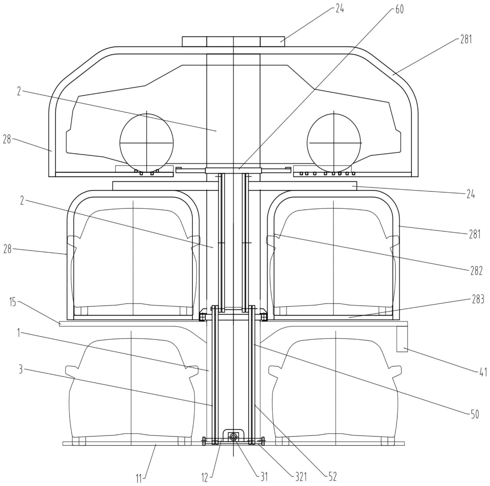 具有新型平衡旋转架的多层立体停车系统及存取方法与流程