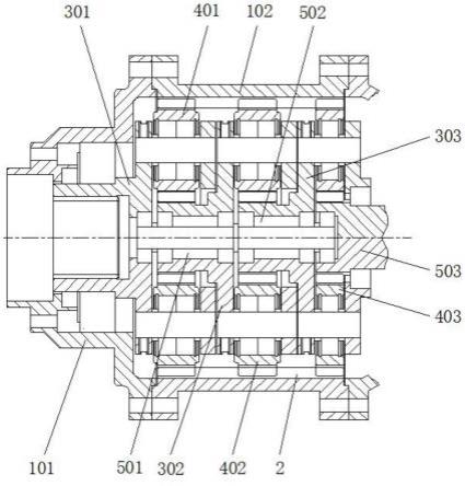 双卷筒液压绞磨行星减速器一体齿圈结构的制作方法