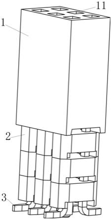 一种三层排针胶芯的排母连接器的制作方法
