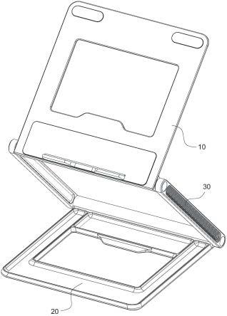 一种可折叠带托盘收纳功能的笔记本支架的制作方法