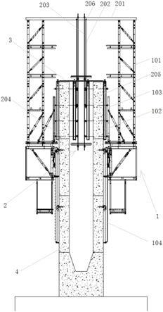 一种空心高墩施工用外爬内吊式施工装置的制作方法