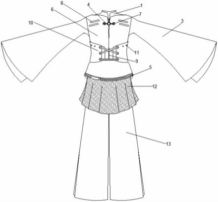 一种可自由拼接的多样式舞蹈演出服装的制作方法